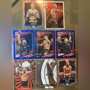 8 Card UFC Optic / Prizm lot Anderson Silva Dustin Poirier Kamaru Usman Glover